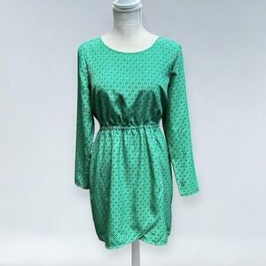J. Crew Green Patterned Dress